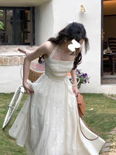 French Vintage White Midi Dress Women Basic Sleeveless Elegant Party Dress Beach Pure Color One Piece Dress Korean Summer